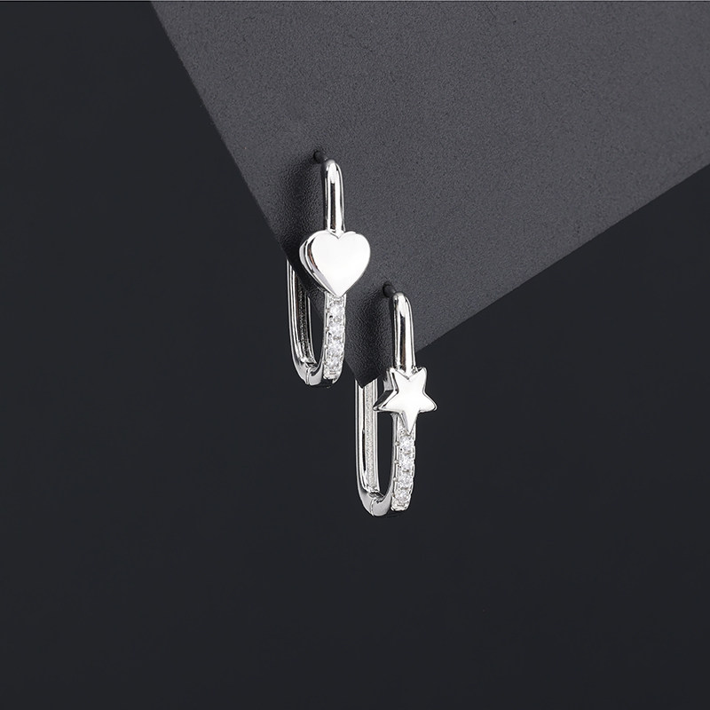 s925银针镶钻U形耳扣女气质小众五角星耳环爱心耳圈简约冷淡风,饰品/流行首饰/时尚饰品新,耳环,淘宝优惠券,粉丝福利购,淘宝优惠卷