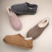 居家浅口简约皮毛一体加厚保暖真毛棉拖鞋 羊毛包跟拖鞋 男女冬季