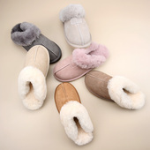 加厚防滑保暖居家毛毛拖鞋 2025秋冬羊毛拖鞋 女澳洲皮毛一体男大码