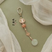 馥香 国风吊坠配饰 原创设计天然岫玉压襟吊坠旗袍扣挂饰新中式