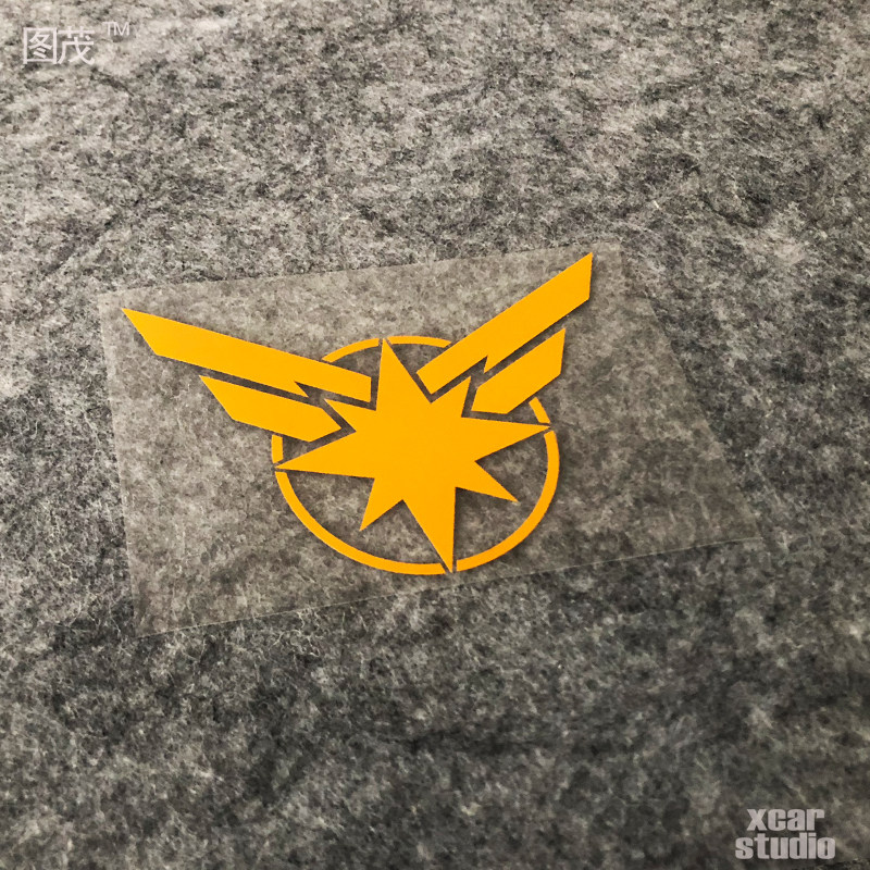 漫威新女英雄 惊奇队长logo标志汽车贴纸电动车贴花防水防晒反光