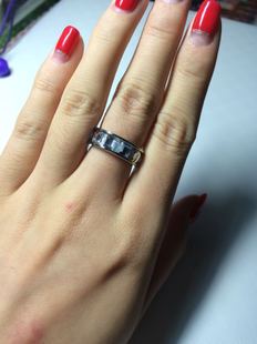 全新欧美风水晶情侣戒指