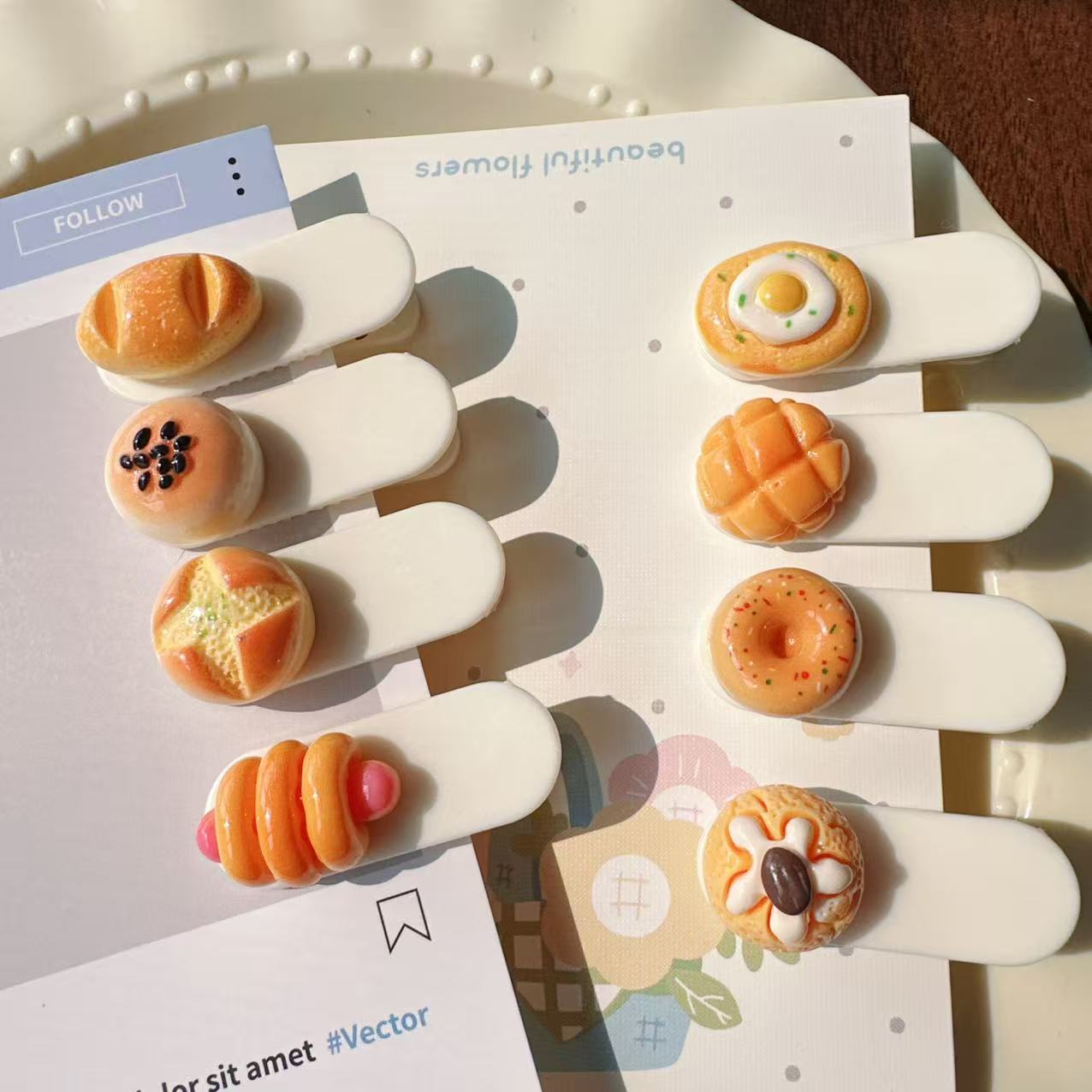 可爱面包饼干1小夹多巴胺主题甜美少女心小众发卡发饰发夹刘海夹