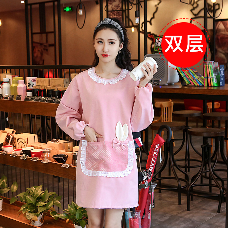 0围裙厨房防水纯棉家居冬季大人