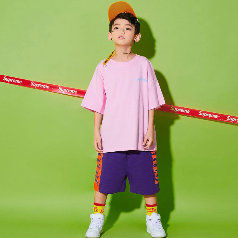 男童街舞服装少儿hiphop衣服潮夏季宽松短袖帅气嘻哈儿童街舞套装