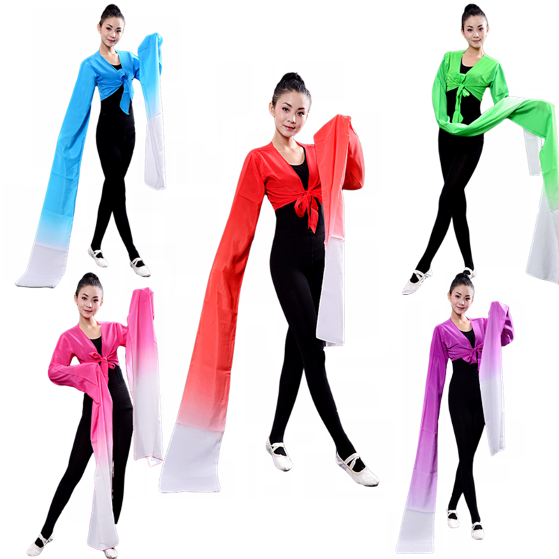 古典惊鸿舞蹈长袖练功服藏族舞水袖演出服戏曲甩袖练习服连体水袖