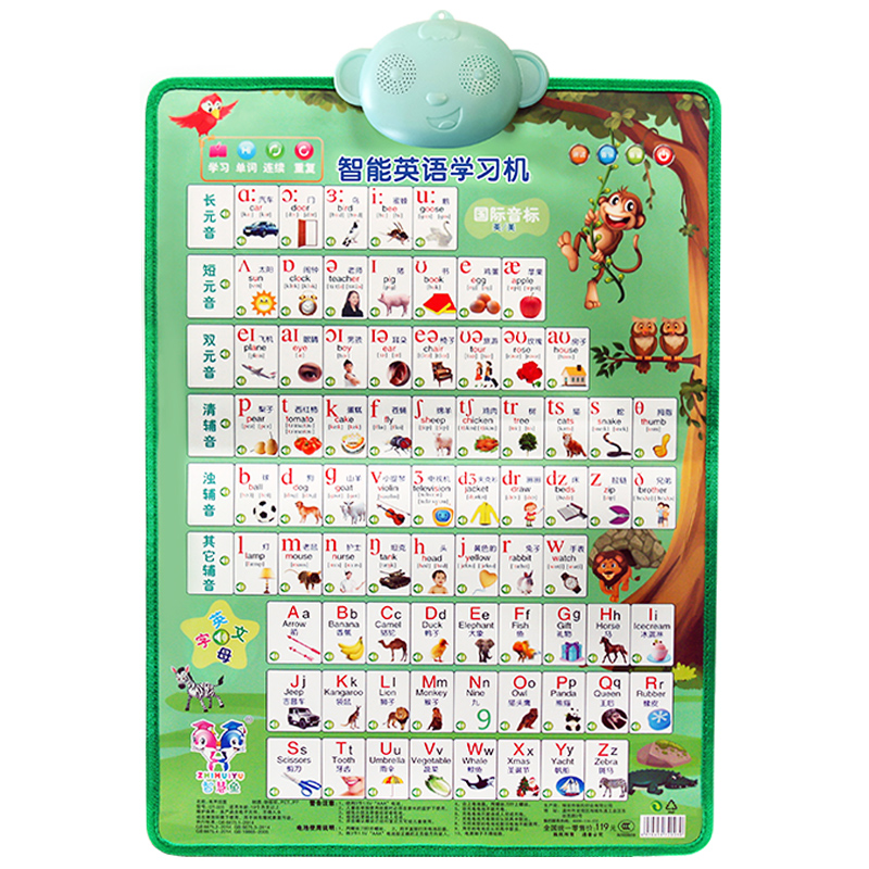 标准发音英语国际48个音标练习有声挂图字母口型表墙贴拼音挂画