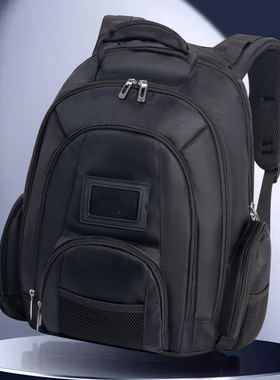 黑色实用双肩背包初高中大学生多隔层大容量上学差旅通用电脑包男