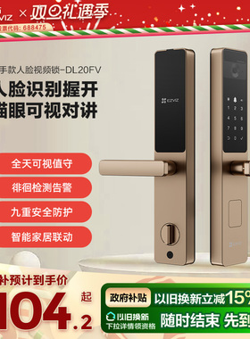 指纹锁人脸锁一握开家用防盗门锁密码锁智能视频电子锁DL20FV