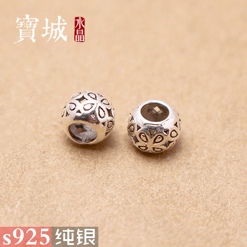 diy纯银手工水晶项链配饰隔珠