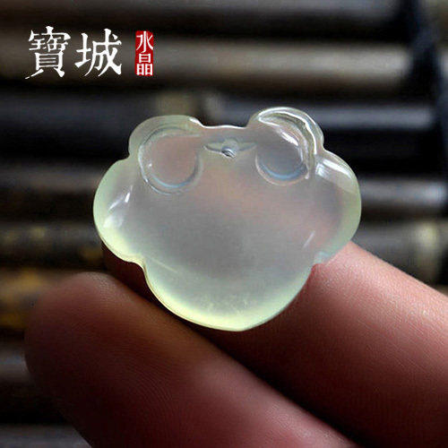 diy岫玉挂件项链吊坠配饰长命锁