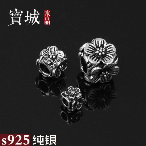 diys925复古梅花四方手串隔珠
