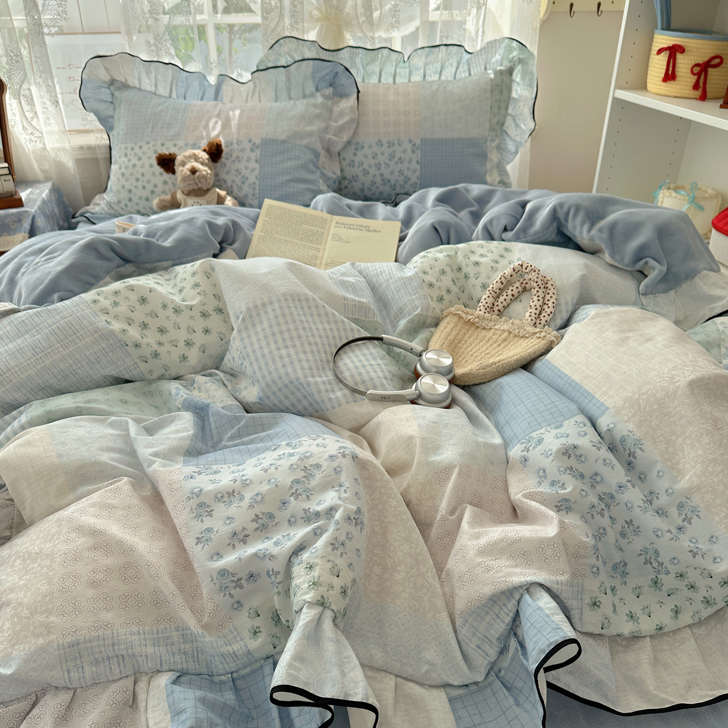 韩版花边加厚棉加绒四件套