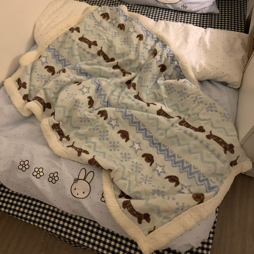 小清新ins牛奶绒多功能毛毯