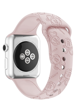 适用苹果iwatch9硅胶表带applewatch876SE可爱米妮卡通粉色表带女