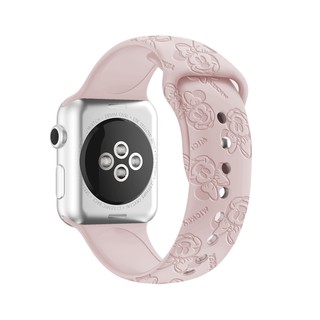 适用苹果iwatch9硅胶表带applewatch876SE可爱米妮卡通粉色表带女