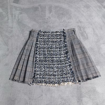 绵羊毛！小香风！春秋季！粗花呢半身裙女流苏A字裙短裙百褶裙