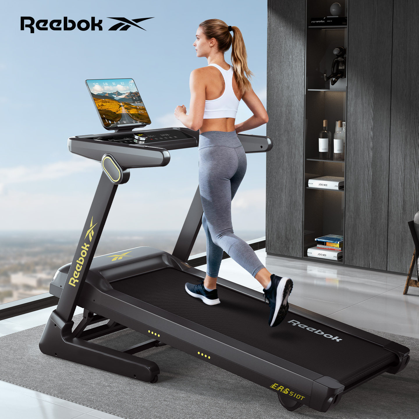 Reebok锐步跑步机家用款小型室内减震可折叠静音爬坡健身器材510T