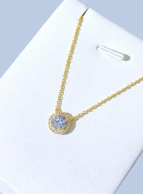 S925银镶D色莫桑钻女款锁骨链