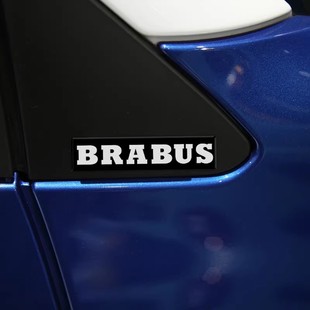 适用奔驰smart叶子板装饰贴C柱巴博斯BRABUS侧标贴卡尔森车标滴胶