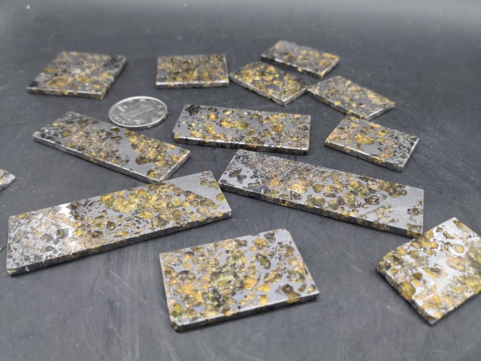 随城橄榄石铁陨石切片 俄罗斯Seymchan橄榄陨石 天铁 陨铁