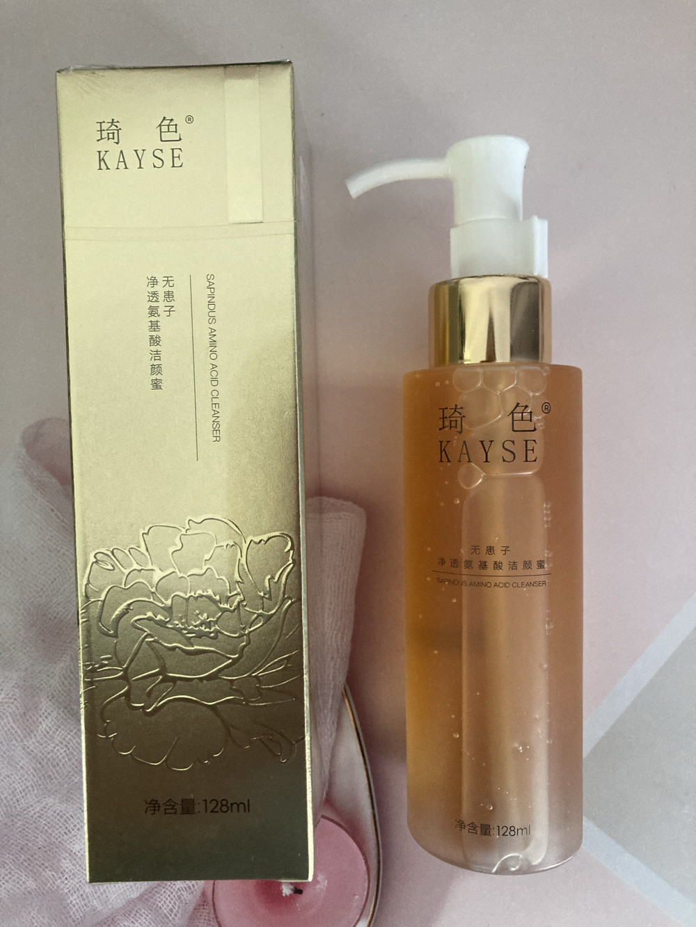 琦色洁颜蜜氨基酸洗面奶泡沫深层清洁卸妆温和不刺激无患子128ml