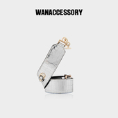 WANACCESSORY万蔻2022年秋冬镜面石头纹百搭牛皮宽肩带原创设计师