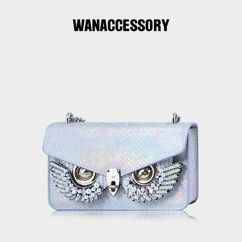 WANACCESSORY万蔻猫头鹰换脸小方包单肩斜挎小包MiNi Boite