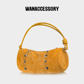 WANACCESSORY万蔻W SERIES系列单肩斜挎撞钉圆筒包 原创设计