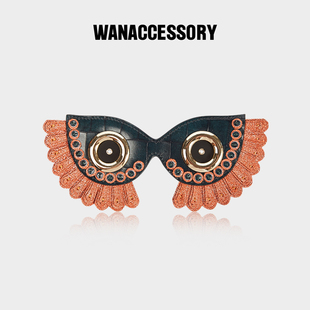 WANACCESSORY2023法老系列牛皮可替换眼睛面具猫头鹰包配件饰品