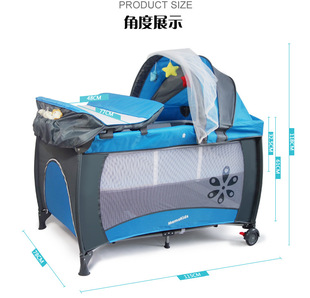 新款 简易款 折叠轻便童床 出口游戏床 便携婴儿床