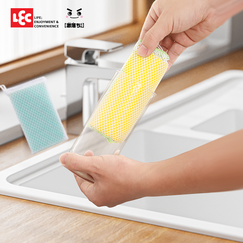 日本LEC厨房用抹布洗碗海绵擦清洁刷家用吸水魔力擦百洁布