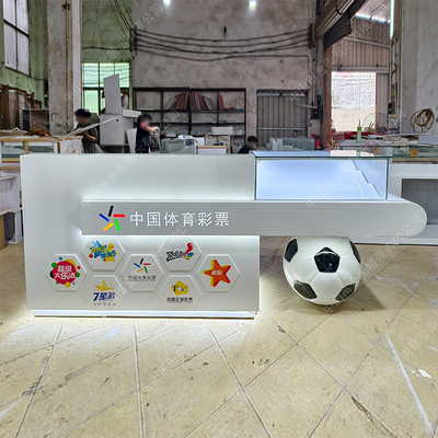 新款体育彩票柜台体彩销售柜台足球展示柜即开柜潮店刮刮乐展柜