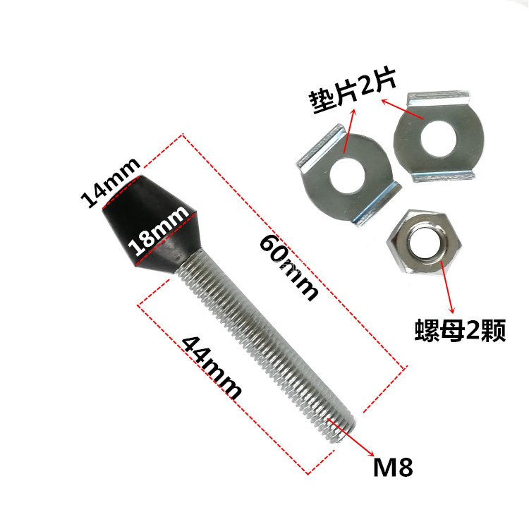 快速夹具黑色橡胶头螺丝夹钳压头 夹紧器M8X70mm肘夹头M8*60MM 五金/工具 G/F字夹 原图主图