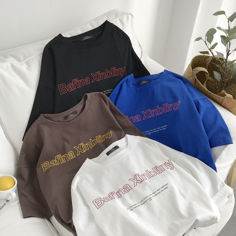 ¶ÌÐätÐôÅ®2018пîÏÄ×°×Öĸӡ»¨Ñ§Éú¿íËɺ«°æulzzang¶àɫѡÔñTÐô