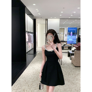 珍珠領(lǐng)吊帶短裙設(shè)計(jì)感裙子夏季 cchen陳陳 法式 新款 古董千金 女