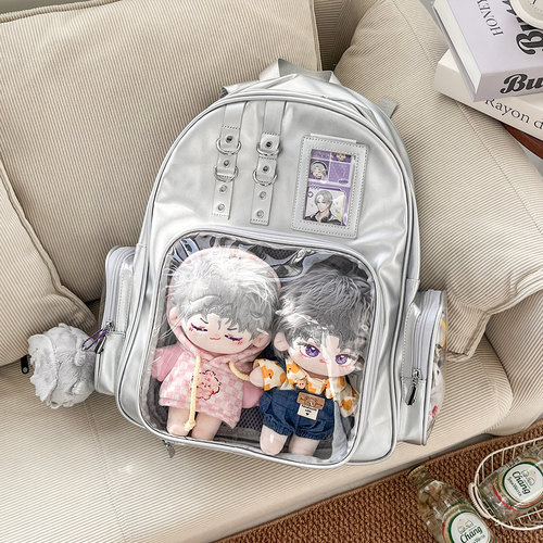 原创透明双肩痛包大号