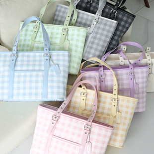 呜咚小铺原创演唱会藏支架灯牌托特包暗格包包应援女【格纹小姐】