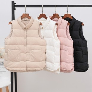 轻薄羽绒马甲女短款2025秋冬新款韩版宽松外穿羽绒服背心坎肩马夹