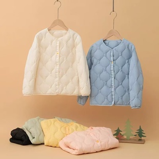 秋冬新款儿童圆领轻薄羽绒服内胆内穿男童女童学生羽绒内胆亲子装