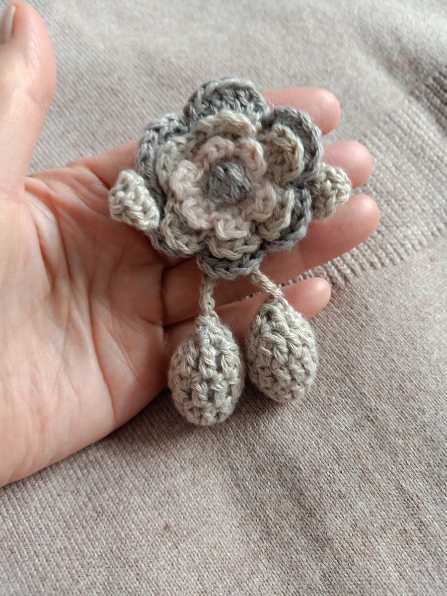 毛线花朵配件玫瑰花胸花胸针