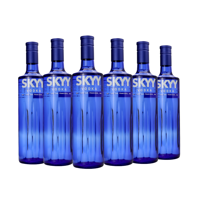 skyy深蓝天伏特加*6瓶组合原味鸡尾酒调酒小鸟伏特加基酒洋酒正品