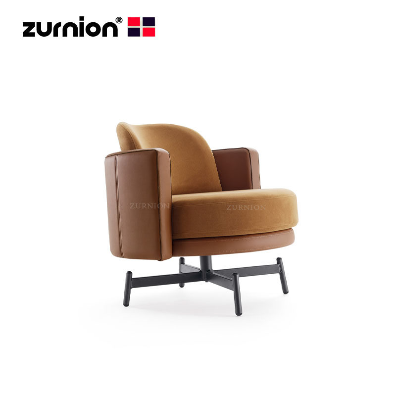 ZURNION创意设计师精品沙发椅Aros armchair现代真皮休闲接待