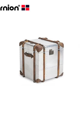 loft工业风设计师家具globetrekker side table边几储物太空铝桌