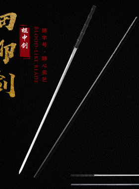 棍中细柳剑锥全钢龙泉唐横刀一体锰钢冷兵器可反接长款防身未开刃