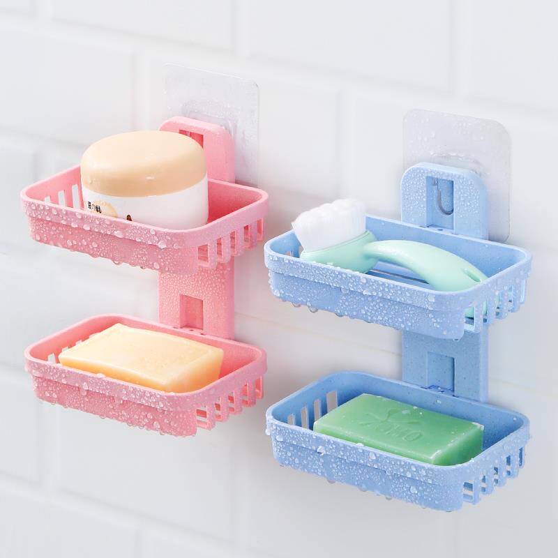 肥皂盒架子沥水卫生间创意免打孔香皂置物架家用吸盘壁挂式香皂盒