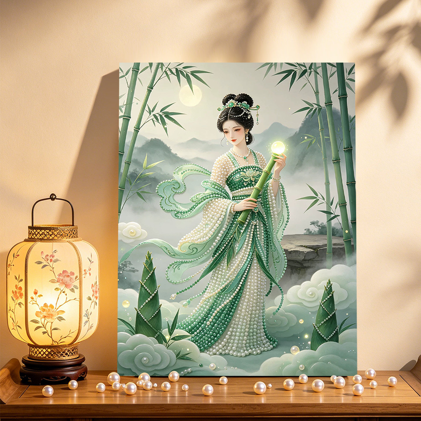 竹林仙姬2026新款DIY珍珠画手工制作立体客厅钻石画高级装饰品