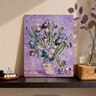 紫序DIY立体鸢尾花钻石珍珠画