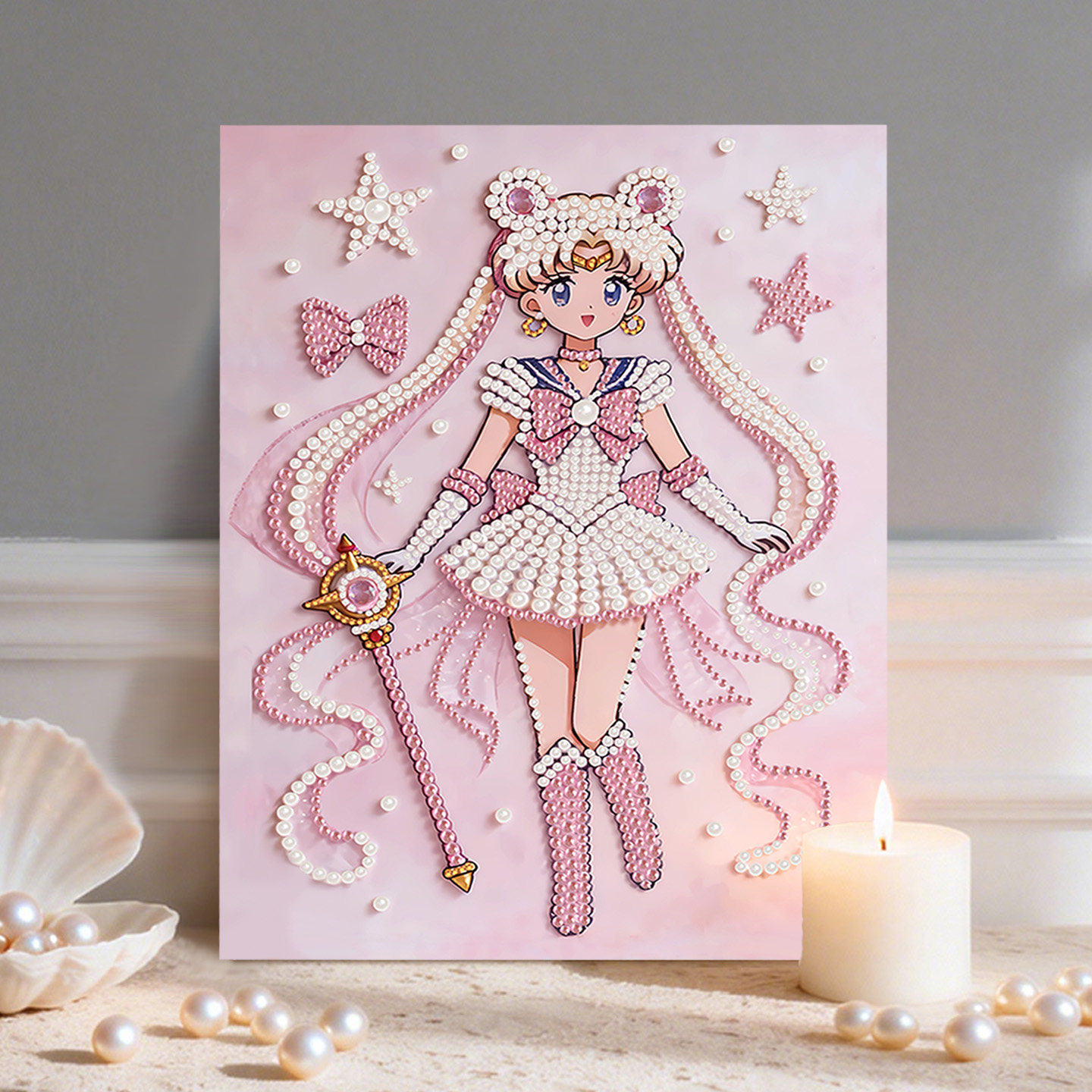 美少女战士 2026新款DIY珍珠画新中式手工制作立体客厅装饰
