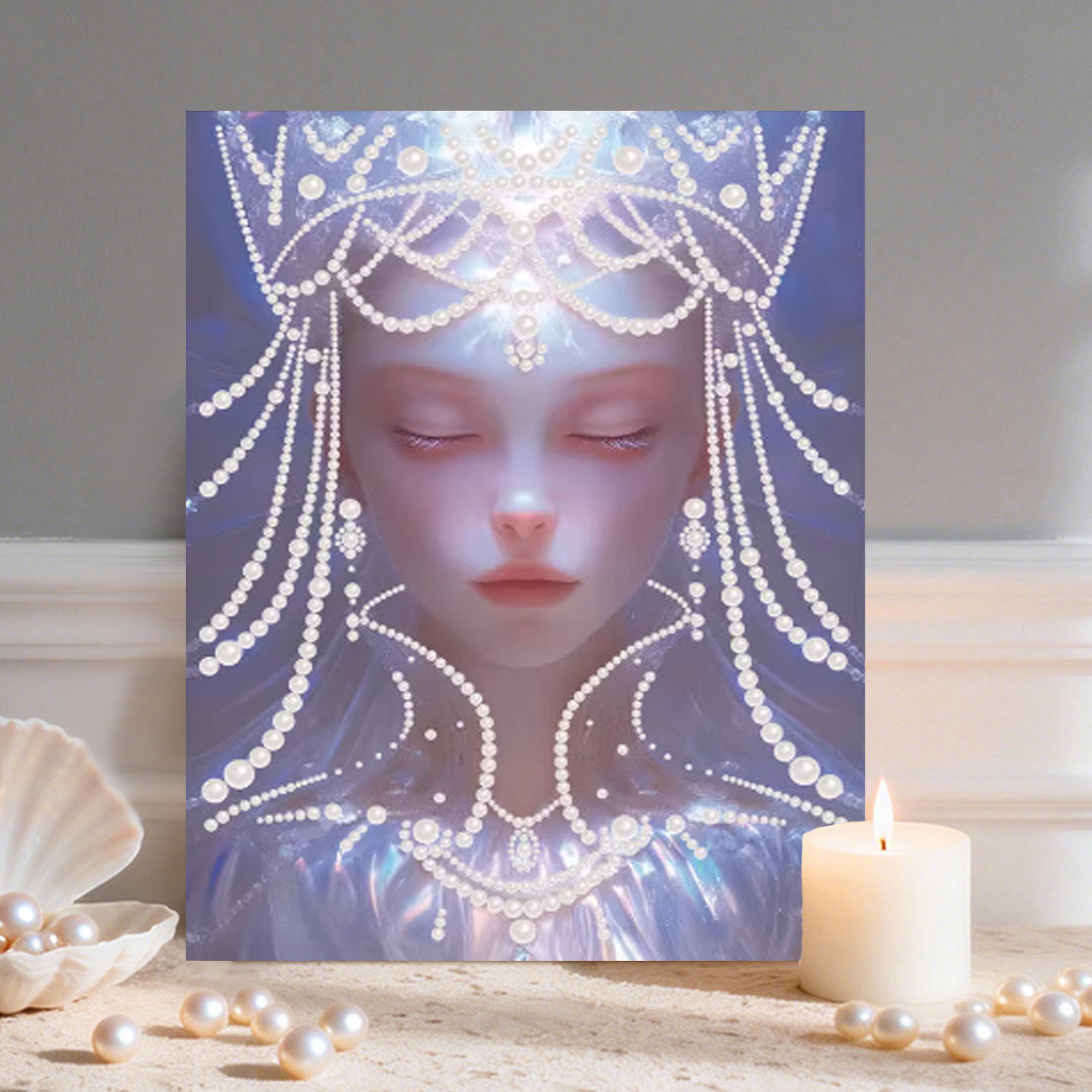 珍珠皇冠女王 2026新款DIY珍珠画新中式手工制作立体客厅装饰